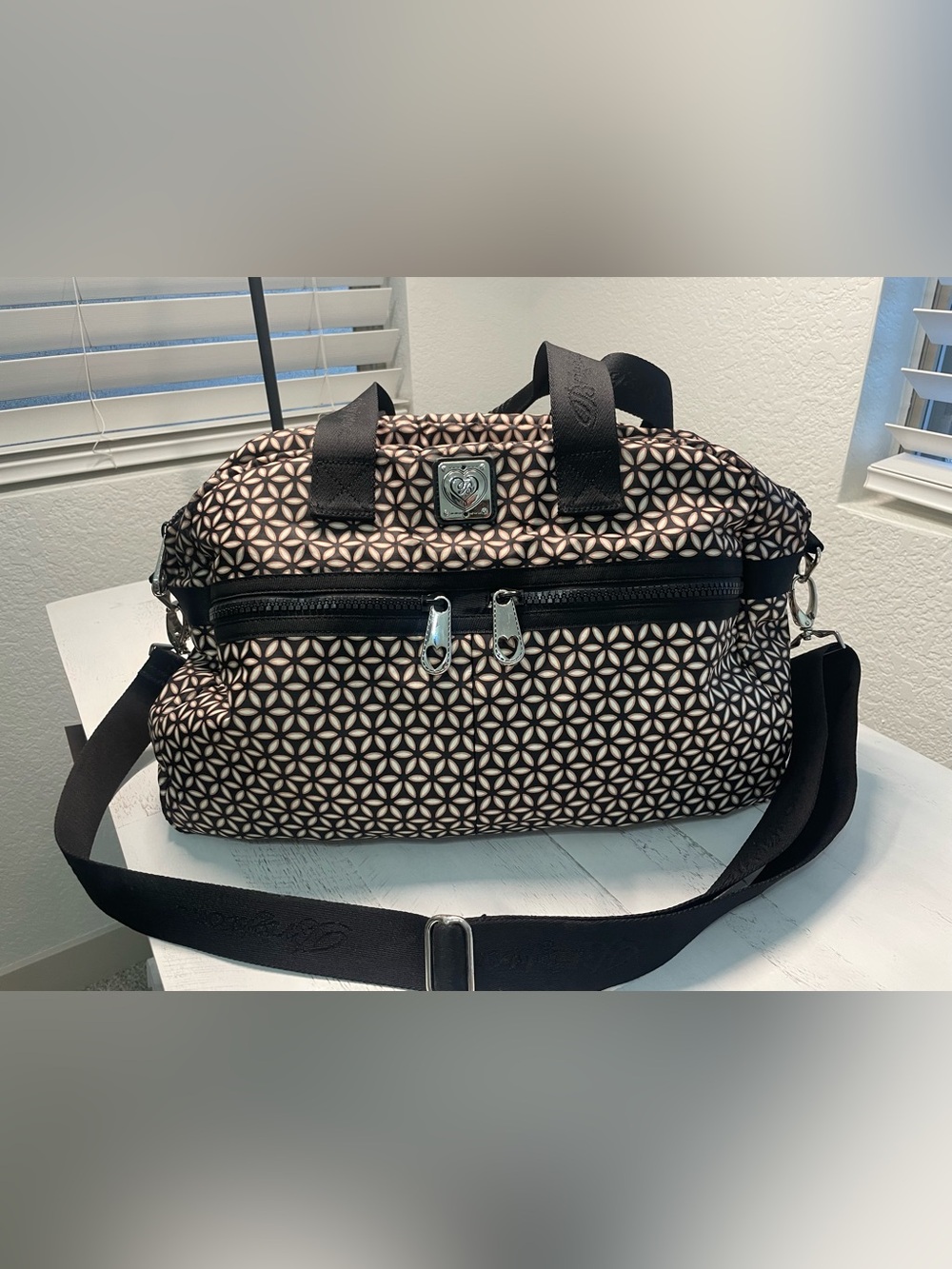 Brighton Jetsetter Duffel Bag Mojave Geometric Tile Print Crossbody